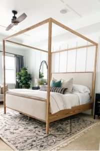 How to Build an Upholstered Canopy King Bed. | Honey Built Home