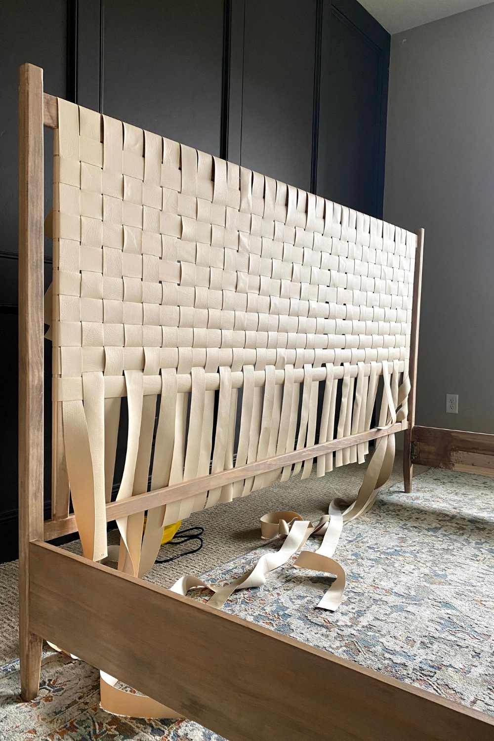 DIY King Woven Leather Bed | Honey Built Home