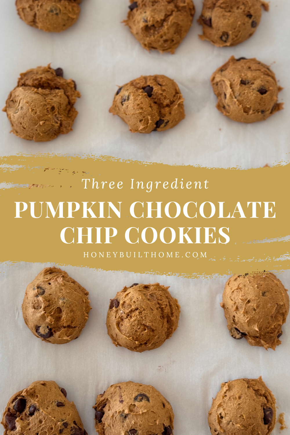 Three-Ingredient Pumpkin Chocolate Chip Cookies